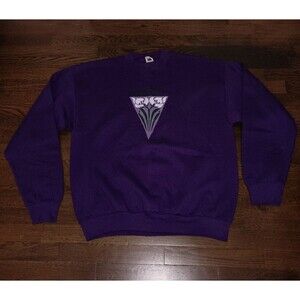 Vintage LBI Sweatshirt Womens XXL Purple Floral New Jersey Fruit of the Loom